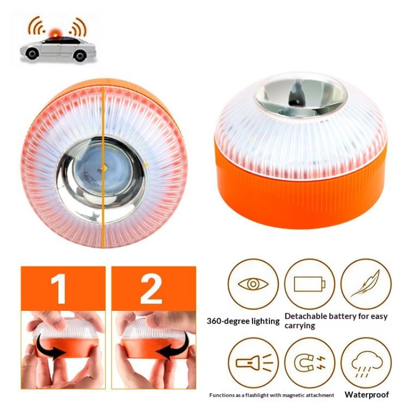 1/2/3Pcs V16 Geolocation Dgt 3.0 Approved Car Emergency Light With Sim Induction Traffic Warning Light, Working Light, Multifun