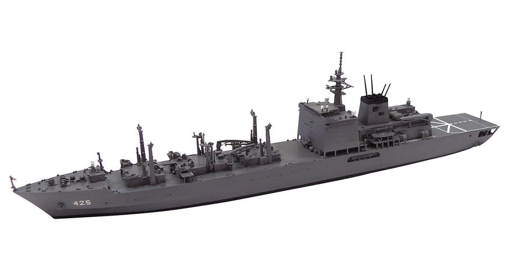 Aoshima Bunka Kyozaisha Waterline Series Maritime Force Supply Ship Oumi SP Islands Defense Operation Plastic Model 1/700 Self-Defense