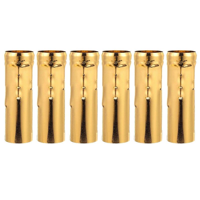 Water Crystal Chandelier Candle Sleeves for Lamp 6Pcs Golden Candle Base Covers