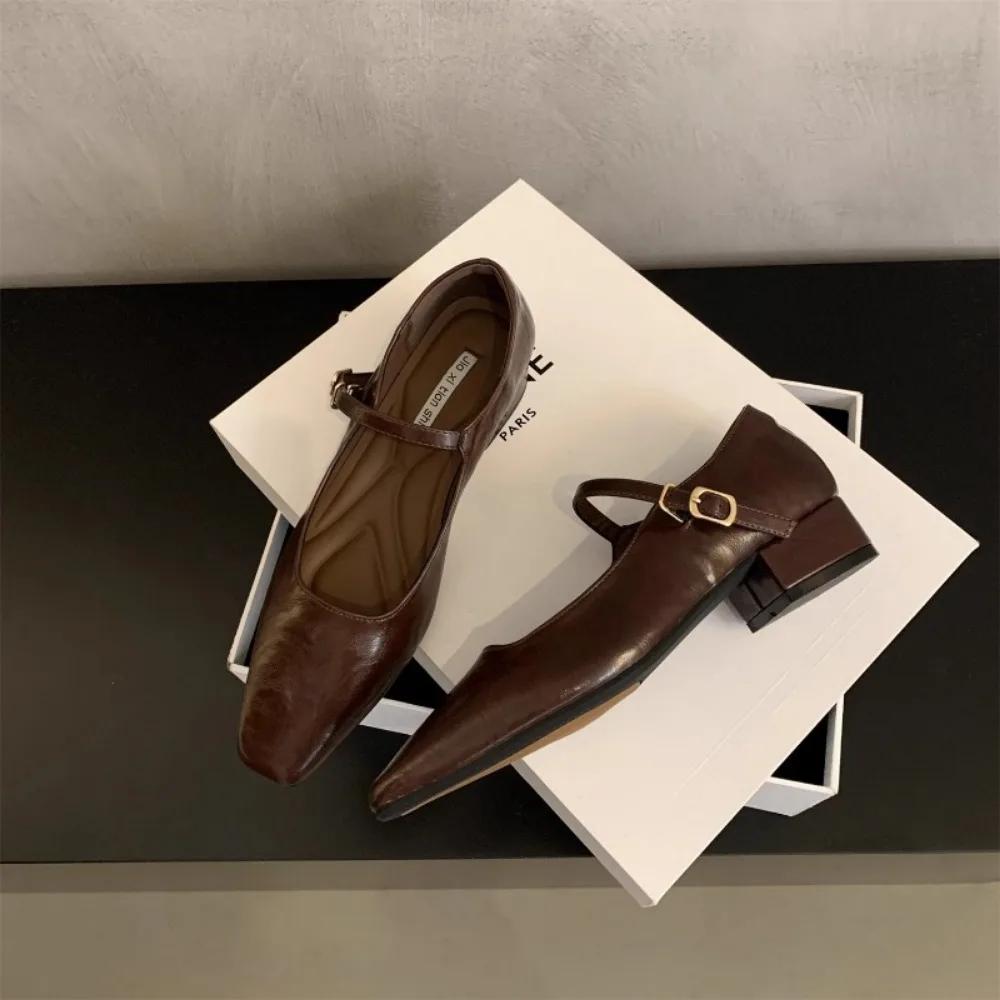 Fashion British Platform Leather Mary Jane Shoes Ladies Designer Soft-soled Increase Women's Shoes Fashion Light Low-heeled Heels Female