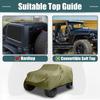 X AUTOHAUX SUV Car Cover for Jeep Wrangler Outdoor Waterproof and Snow 210D Oxford Dark Green JK/JL 2-Door (2007-2021) - Sun, Rain, Dust, Wind,