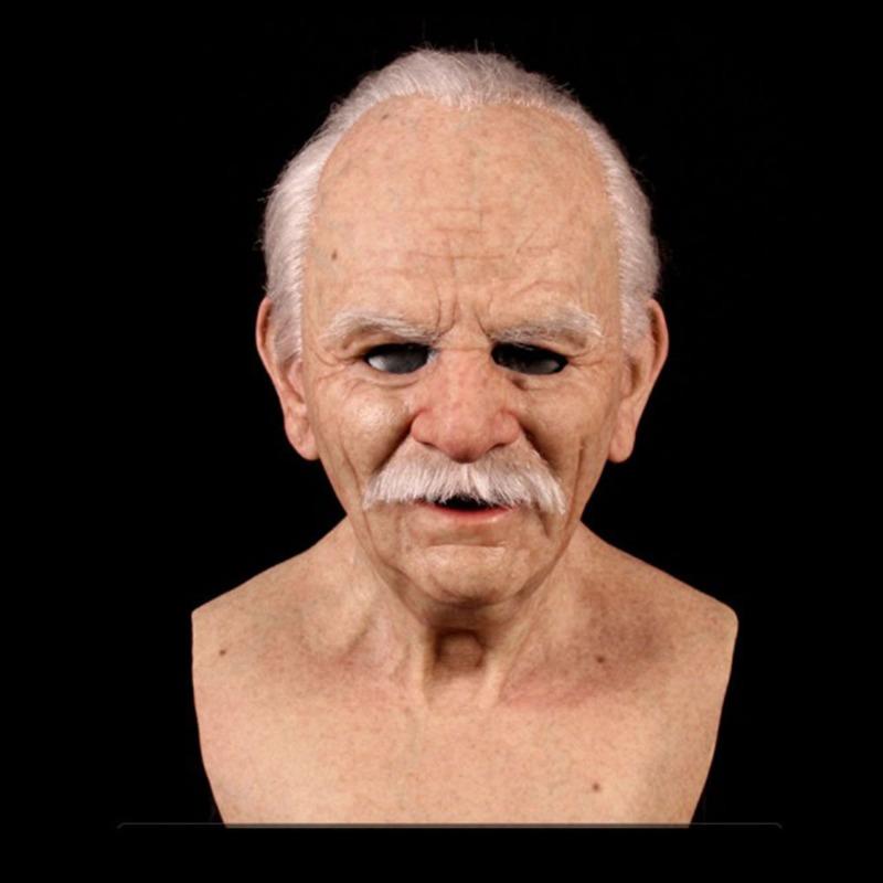 Character fake face old man to make goods hood middle-aged foreign old man mask