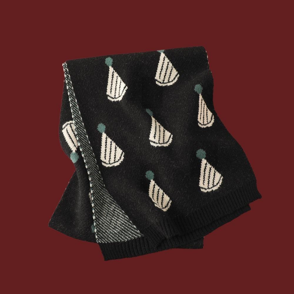 Warm Knitted Scarf Elk Christmas Shawl Cape Retro Scarves Women Girl