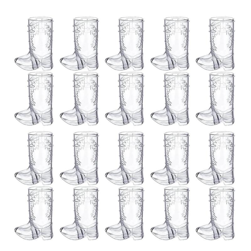 

20pcs Plastic Boot Shot Cups for Weddings Bachelorette Party Birthdays Boot Shot Cup (Pack of 20) for Liquor 1