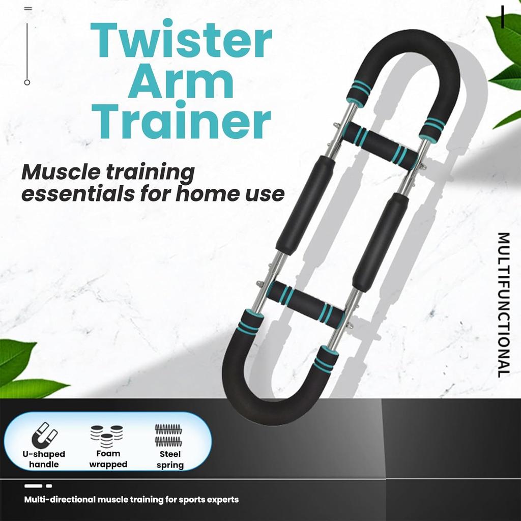 Three-Speed Adjustable U-Shaped Arm Exerciser With Foam Handle Spring Workout Bar Forearm Triceps Chest Expander Portable Fitness Equipment