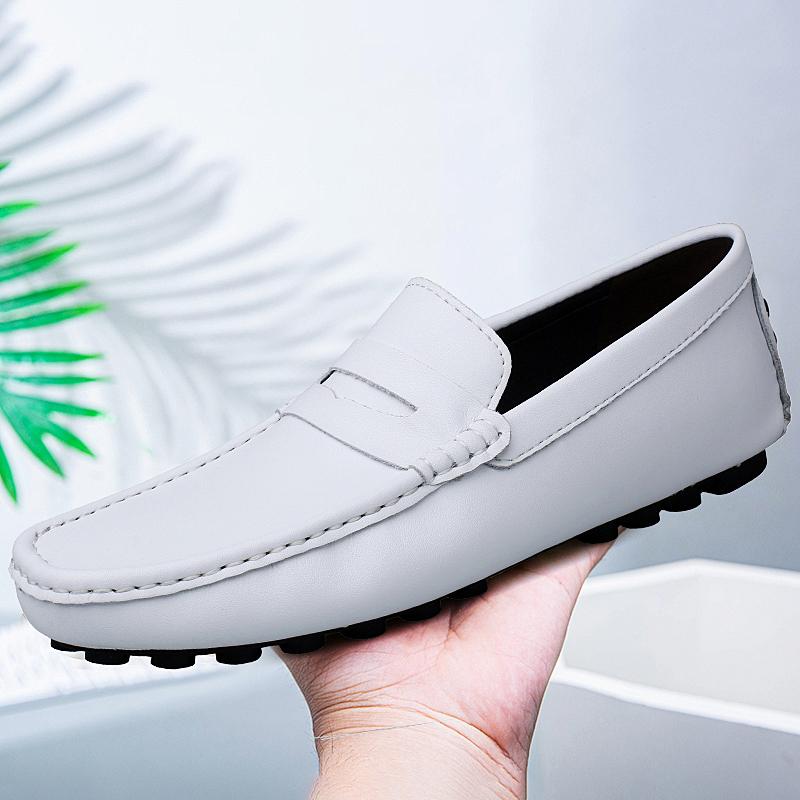 Fashion Men Classic Black and White Driving Shoes Comfortable Slip on Oxford Men Casual Shoes Leather Loafers Office Shoe Designer Shoes
