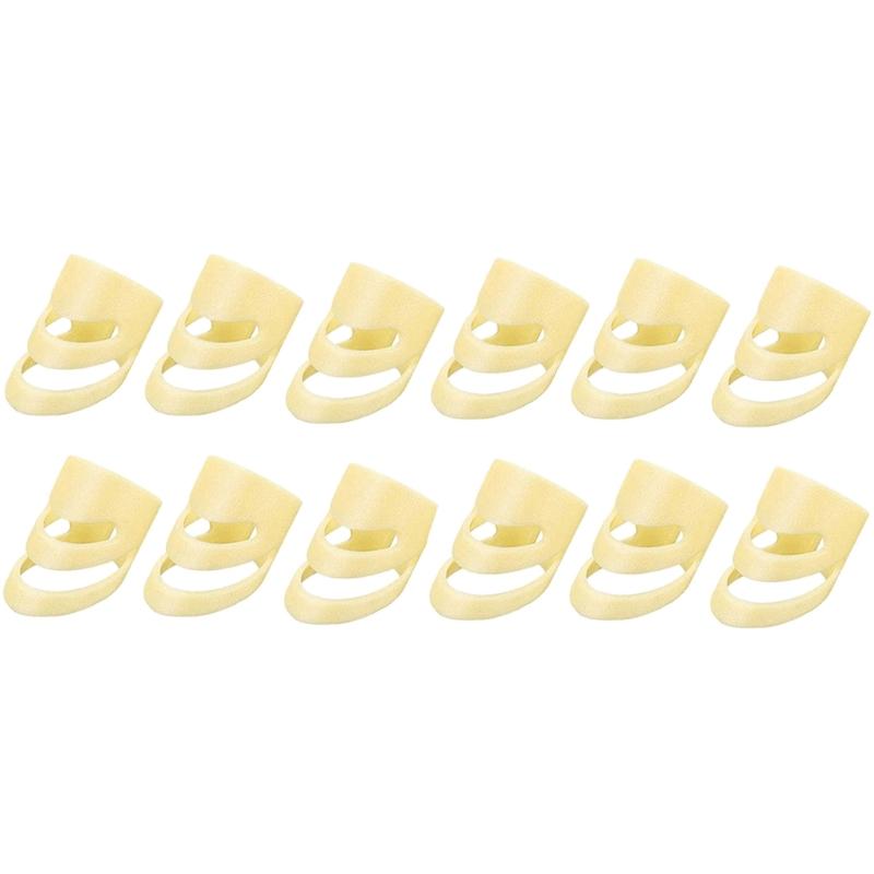 12 Pieces Plastic Thumb Finger Pick Multi Color Adjustable Finger Guitar Pick Hollow Guitar Plectrum For Acoustic Guitar