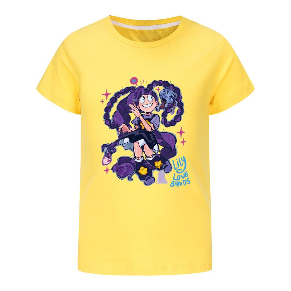 5625 Girls Lily Lovebraids Print Short Sleeves T-Shirt Top