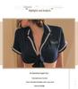 Manyan Sexy Policewoman Lace Top & Pleated Skirt Uniform, Bold Backless Design