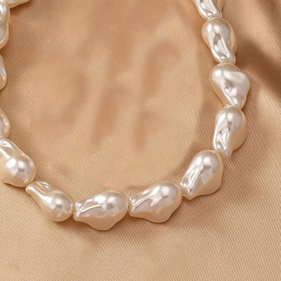 Women Faux Pearl Necklace Earring Bracelet Vintage French Wedding Party Bride Large Fake Baroque Pearl Statement Necklace Jewelry