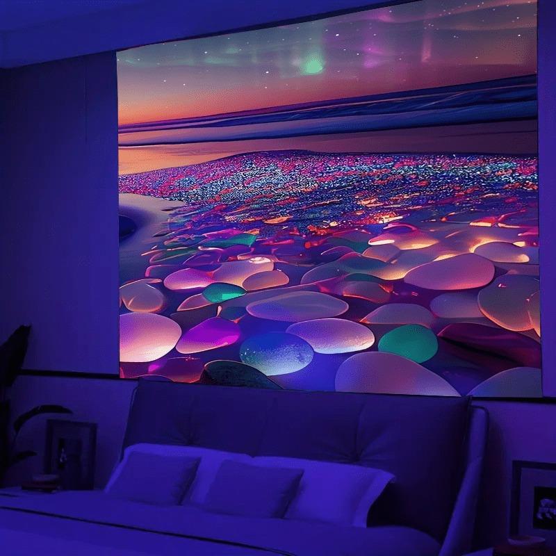 Ultraviolet Bubble Giant Tree Luminous Tapestry, Indoor Mood To Create Atmosphere, Psychedelic Luminous Art, Bedroom Decoration