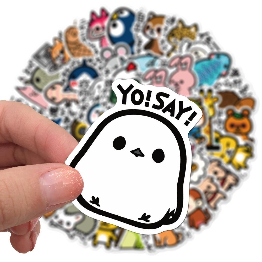 50 Photos of Sen Japanese and Korean Ins Style Cartoon Animal Graffiti Stickers Suitcase Computer Waterproof Stickers
