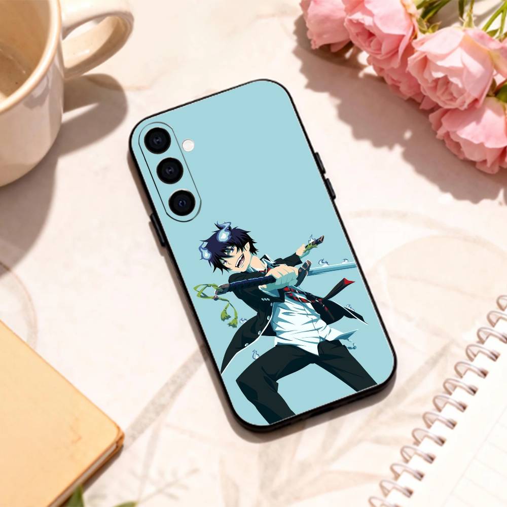 Blue Flame Blue Exorcist Handyhülle Für Samsung Galaxy A73,A72,A71,A70,A53,A52,A51,Andere Weiche Schwarze Hülle