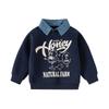 Children's fake two-piece sweater spring new Korean version children's clothing boys detachable collar jacket trendy baby top
