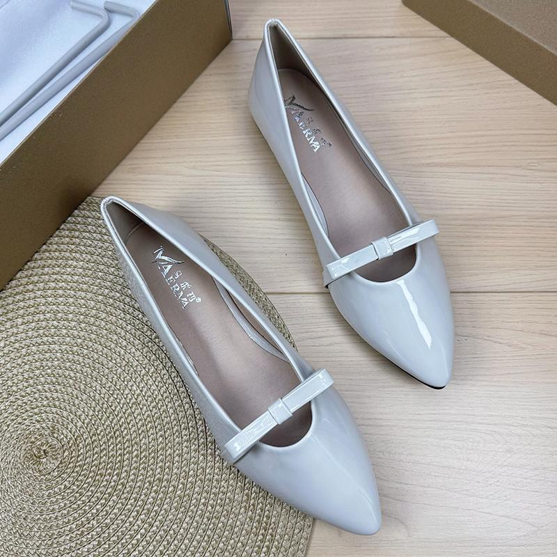 Fashion Butterfly Flat Shoes for Women Spring and Autumn 2025 Mary Jane Shallow Mouth French Retro Pointed Toe Plus Size Women's Shoes