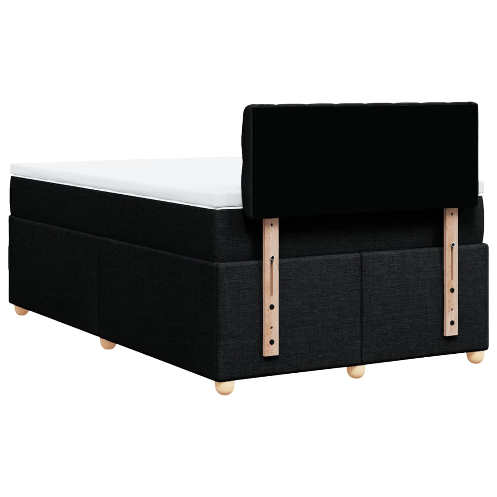 Vidaxl Continental Bed With Mattress, Black, 120X190 Cm, Fabric