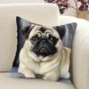 1 piece cute pug pillow cover - soft plush decorative cushion