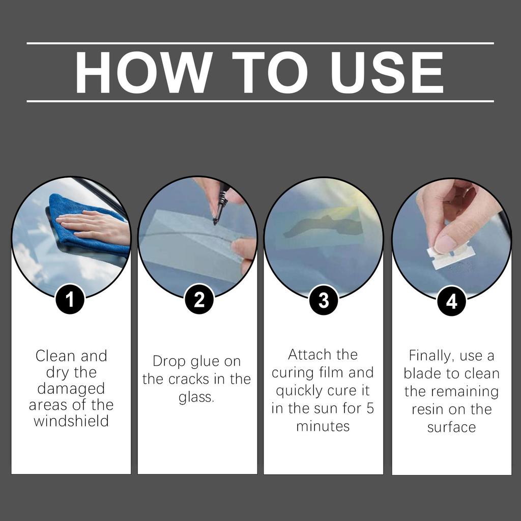 RAYHONG Auto Windshield Repair Fluid Kit Auto Front Windshield Repair Cracks Clear Vision