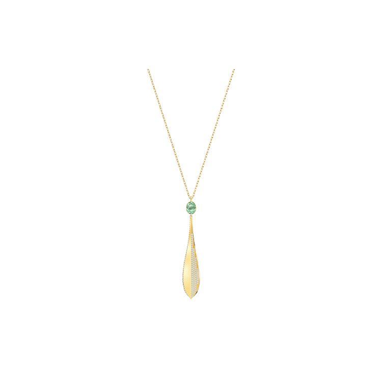 Swarovski Stunning Olive Leaf Gold-Plated Necklace Women necklace Green 5515463 Green