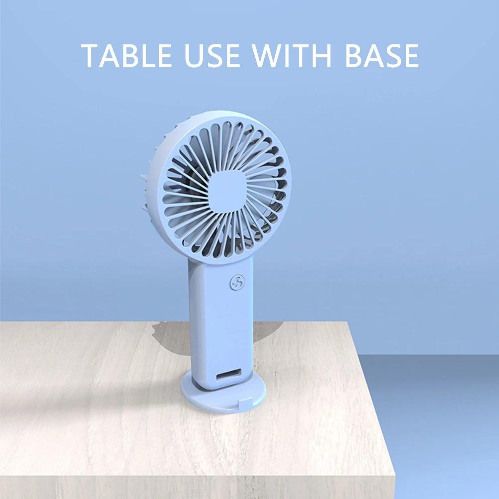 Portable USB Chargeable Mini Fan Handheld Fans with Base Summer Outdoor Portable Hand Hold Fan with Phone Holder
