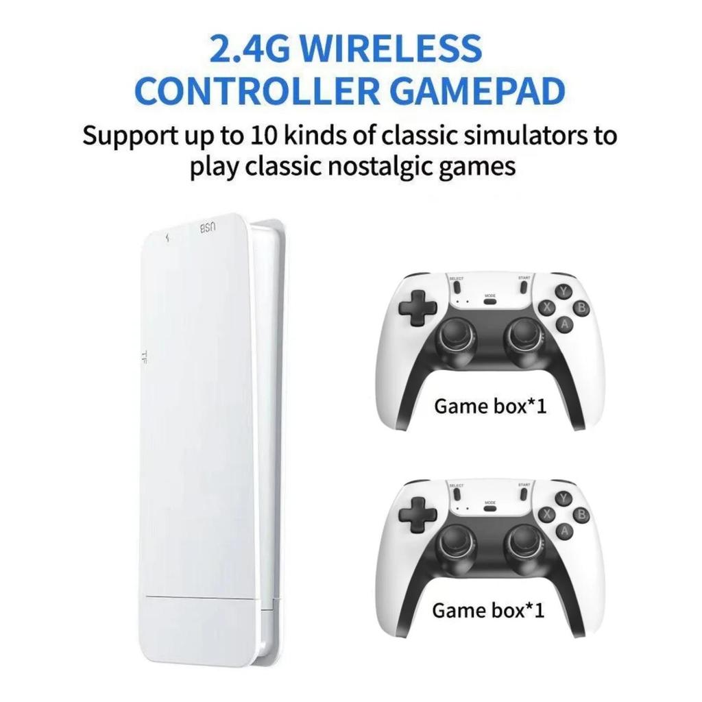 M15 Wireless Retro Game Console with 40,000 Built-in Classic Games, 4K HDMI TV Output, 2.4G Wireless Controller, 64G Nostalgic Game Stick