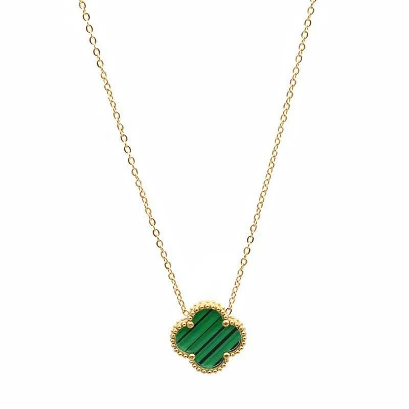 High-Quality Stainless Steel Four-Leaf Clover Necklace - Fashionable Light Luxury Women's Clavicle Chain, 15MM Charm