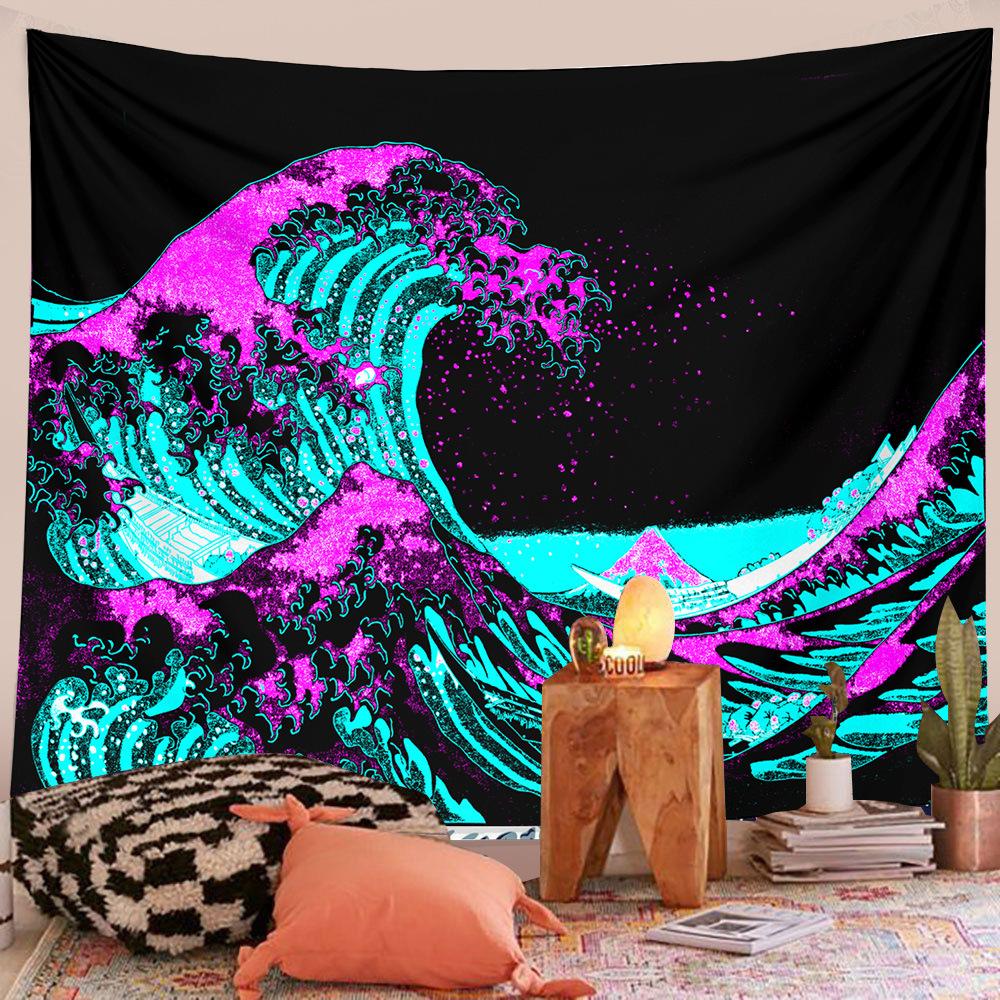 Japanese Wave Tapestry Wall Hanging For Boys Girls Teens Room Decor Oriental Eastern Asian Theme The Great Wave Wall Tapestry