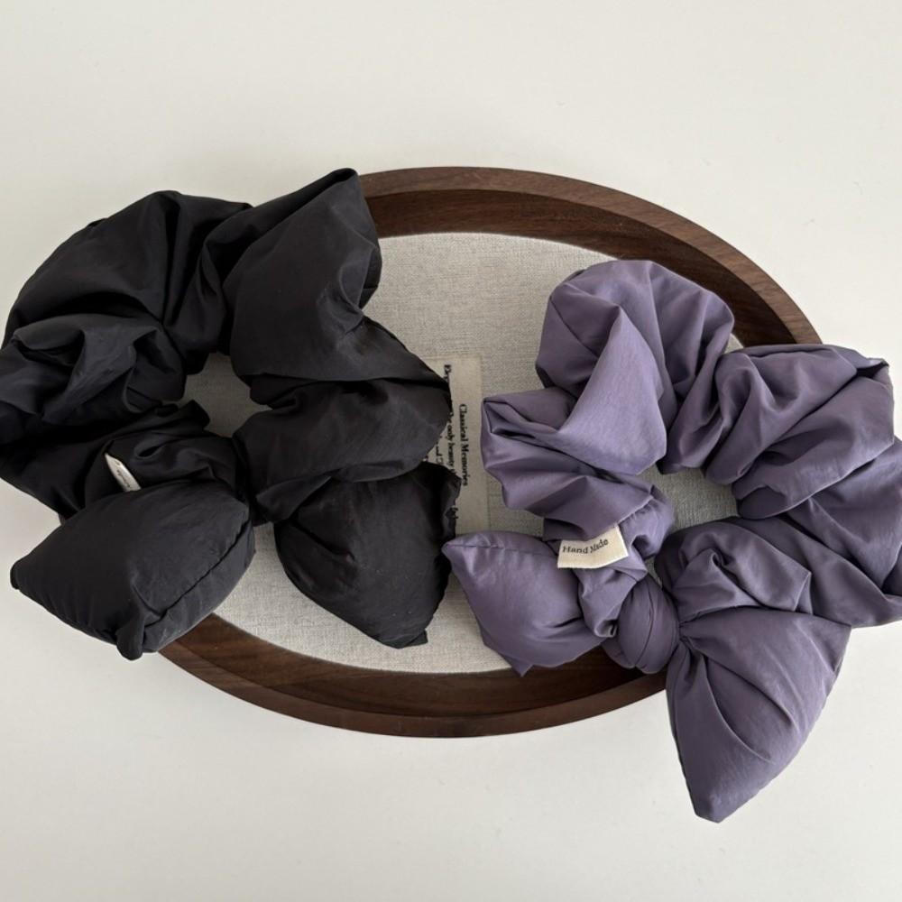 New Cotton Bow Scrunchies Solid Color Elastic Rubber Bands Ponytail Hold Thicken Hair Ties Girls