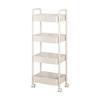 Carbon Steel Kitchen Rolling Cart Multi-Tier Mobile Storage Shelf with Vegetable Fruit Basket Multifunctional Organizer for Home