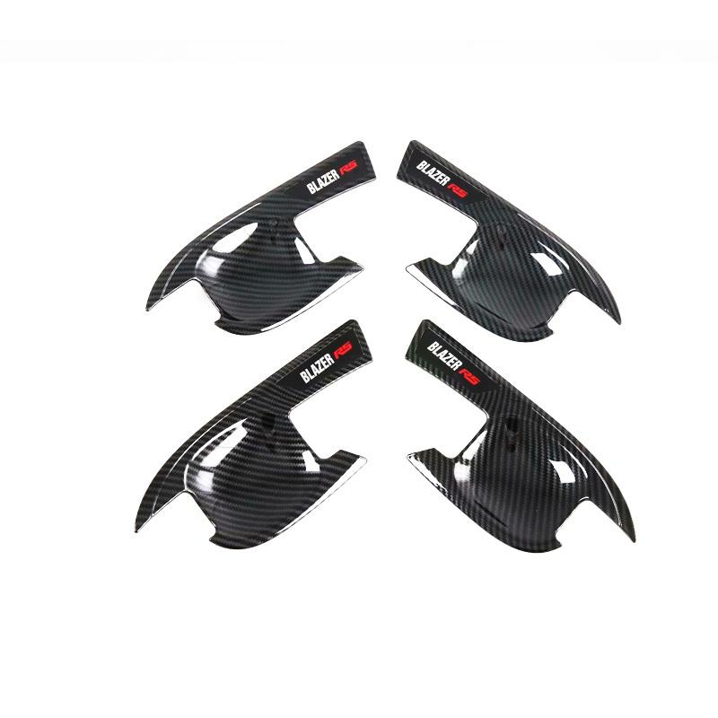 For New Chevrolet Blazer - Carbon Fiber Pattern Car Side Door Handle Bowl Cover Trim Body Trim Strip