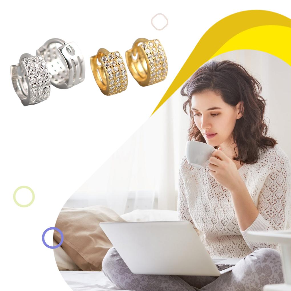 1 Paar Sterling Silber Ohrringe Mode Klein Breit Ohrring Damen Ohrring Charmantes Schmuckstück Damen Kleidung Accessoires Party