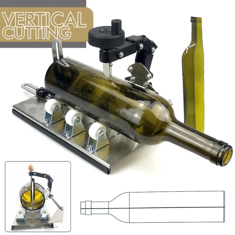 Glass Bottle Cutter Set DIY Glass Cutter for Bottles Adjustable Artwork Complete Accessories Set for Square Round Bottle