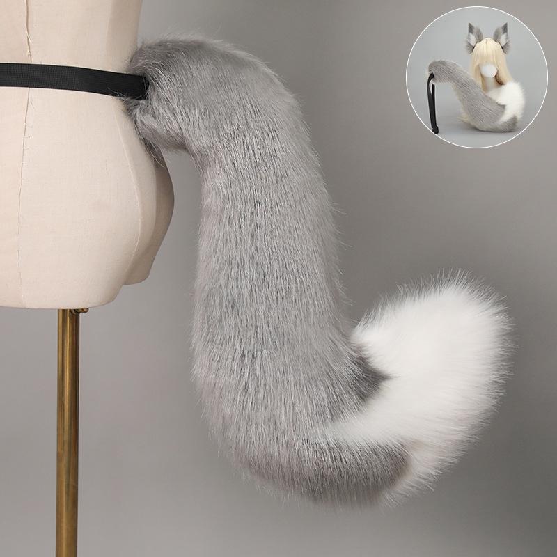 Halloween Fox Ears & Tail Set - Yokai Fox Cosplay Prop, Handmade Fox Girl Kemonomimi Headband
