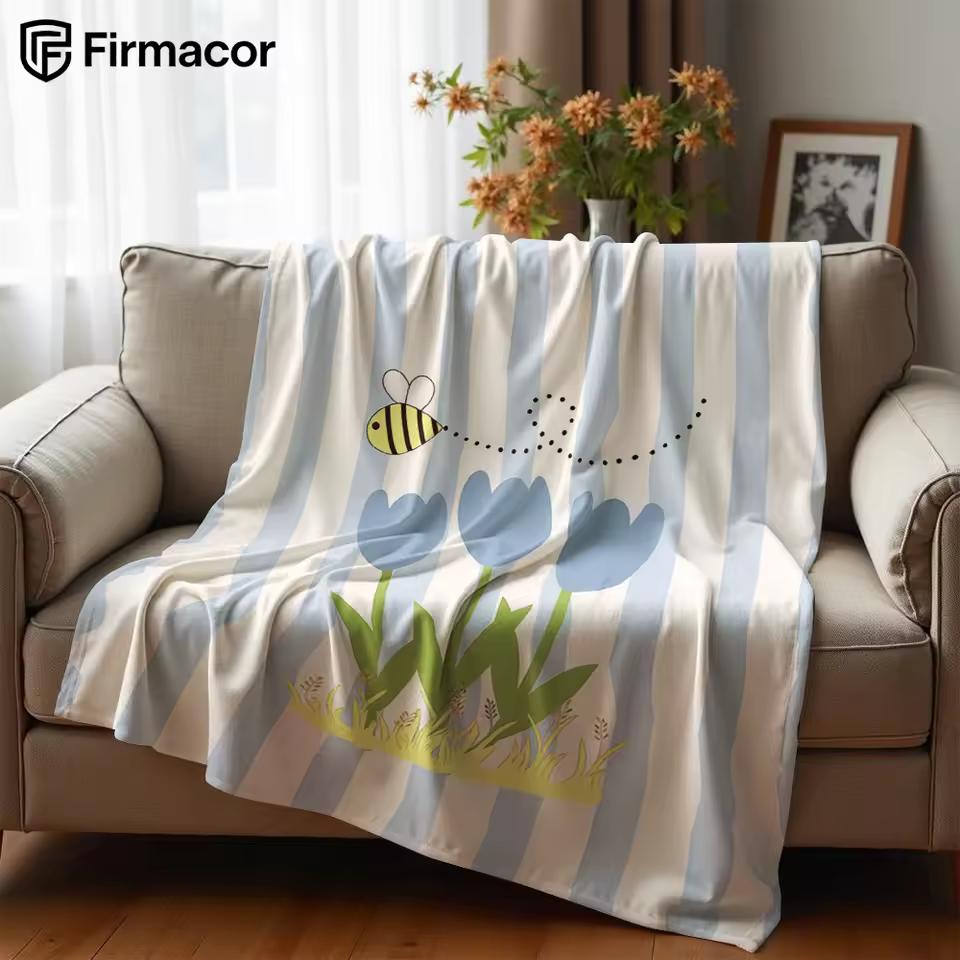 Tulip Bee Ultra Soft Sherpa Fleece Blanket Fluffy Warm Halloween Cozy Throw for Sofa Couch Bedroom Gift All season