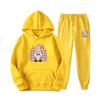 New European and American sweater sweatpants two-piece set loose casual hooded sweater set printed drawstring sweater