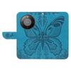 For Honor Magic8 Lite 5G/X9d 5G/X70 5G Case Butterfly Pattern PU Leather Folio Flip Phone Cover -  Blue