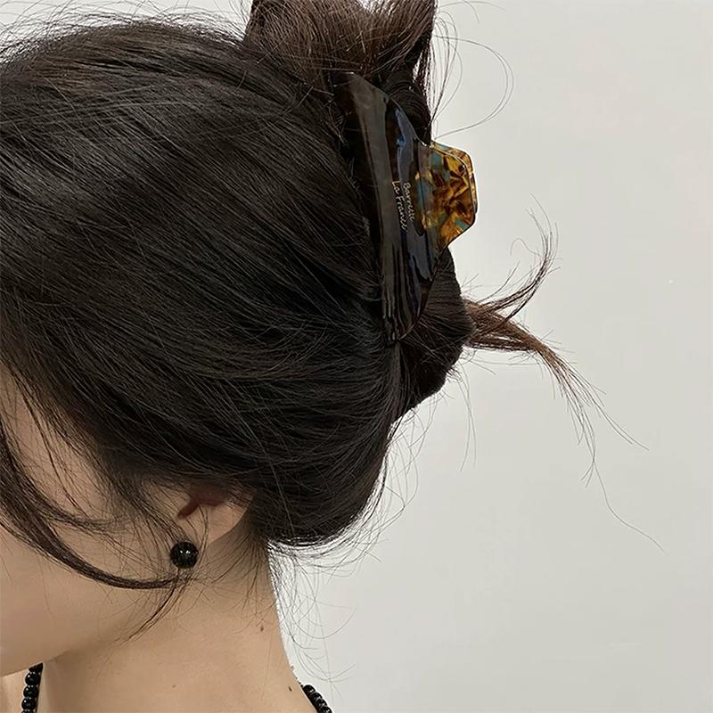 Large Hair Claw Clip Acetate Shark Clip Arc Geometric Hair Clamps Grab Vintage Women Hair Accessories