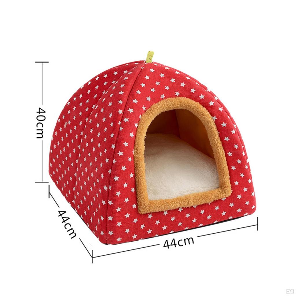Cat House Pet Tent, Cave Bed, Autumn Winter Inner Cushion Mongolian Yurt Indoor Kennel Dog Bed