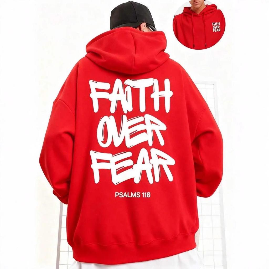 Men's Letter Print Hooded Sweatshirt with Velvet, Warm Casual Autumn/Winter Hoodie Jacket