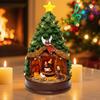 Animated Lighted Nativity Scene Christmas Tree Topper with Star And Angel Collectible Building Figurines for Home Holiday Decor