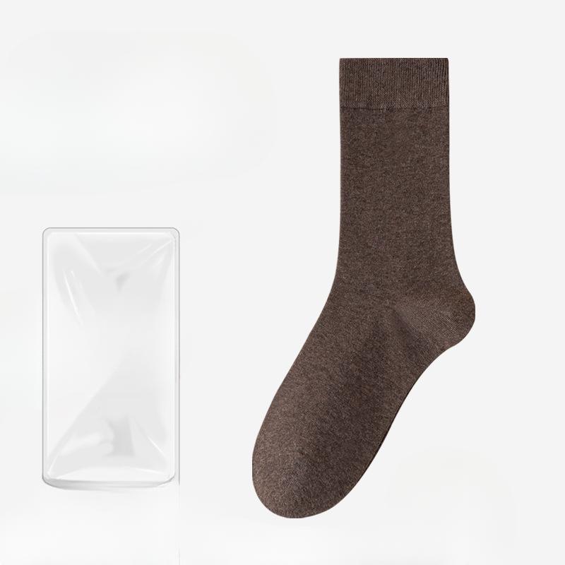 

Женские весенние новые однотонные дышащие влагоотводящие антипиллинговые бесшовные носки-трубы из хлопка 1 pair глубокая кофе