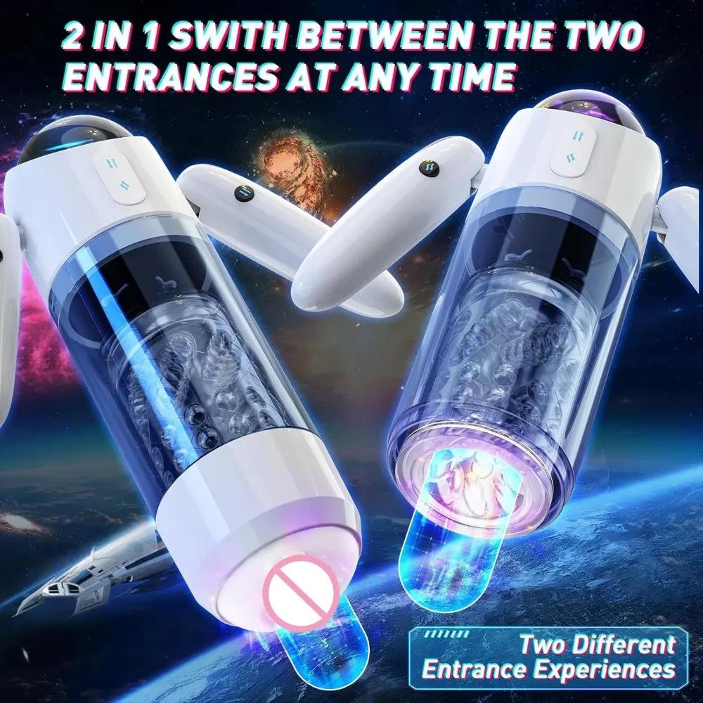Automatic Rotating Male Masturbator Realistic Vagina Adult Blowjob Masturbator Handheld Multi-Channel Penis Training Stimulator