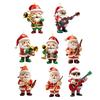 Santa Claus Christmas Ornament Cute Santa Plays Guitar/Sax/Trumpet Musical Instrument Acrylic Ornament for Christmas Tree Home Party Decor