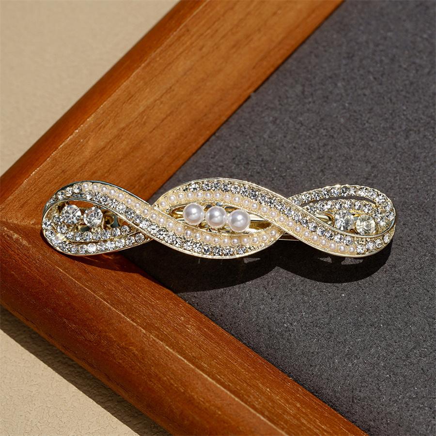 1Pcs Elegant Crystal Leaf Spring Hairpin For Women Fashion Rhinestone Back Head Hair Clip Hair Accessories Jewelry Headwear New