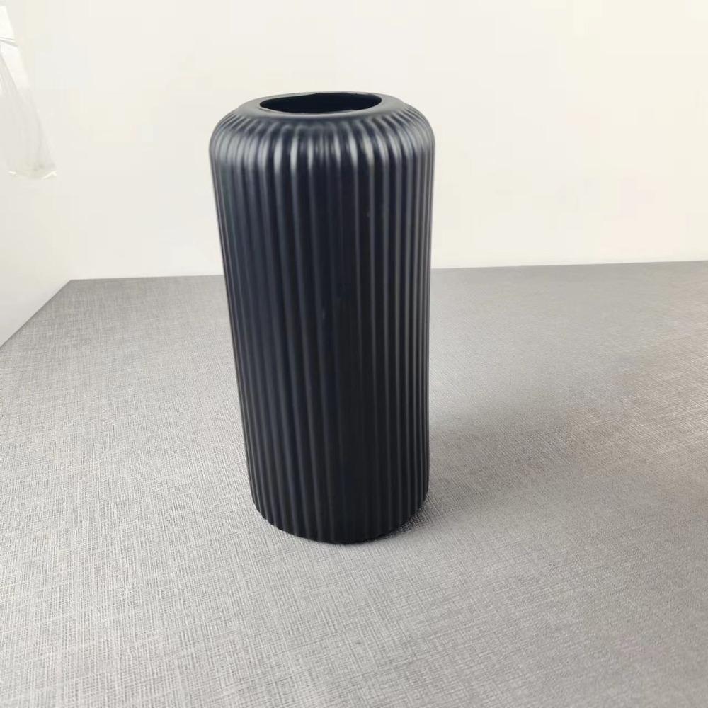 Striped Plastic Vase Ceramic-Like Flower Pot Creative Floral Arrangement  Living Room