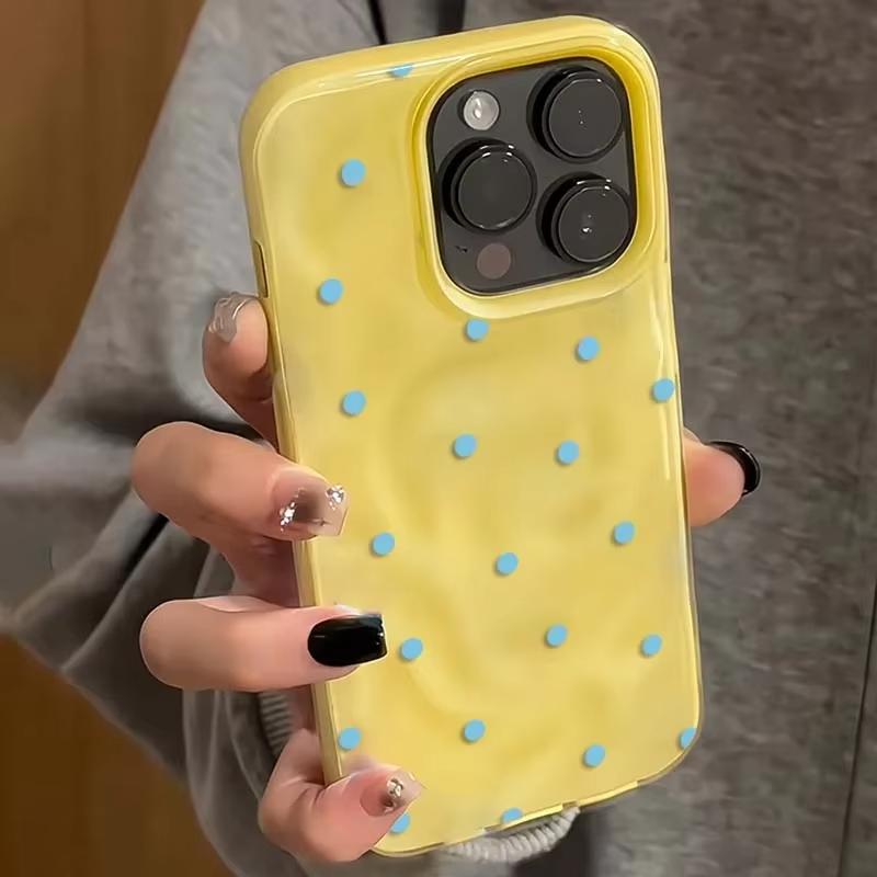 Proste Jednokolorowe Etui na Telefon w Kropki Dla iPhone 17 Air 16 15 14 13 12 11 Pro Max Plus Pokrowiec Antyupadkowy