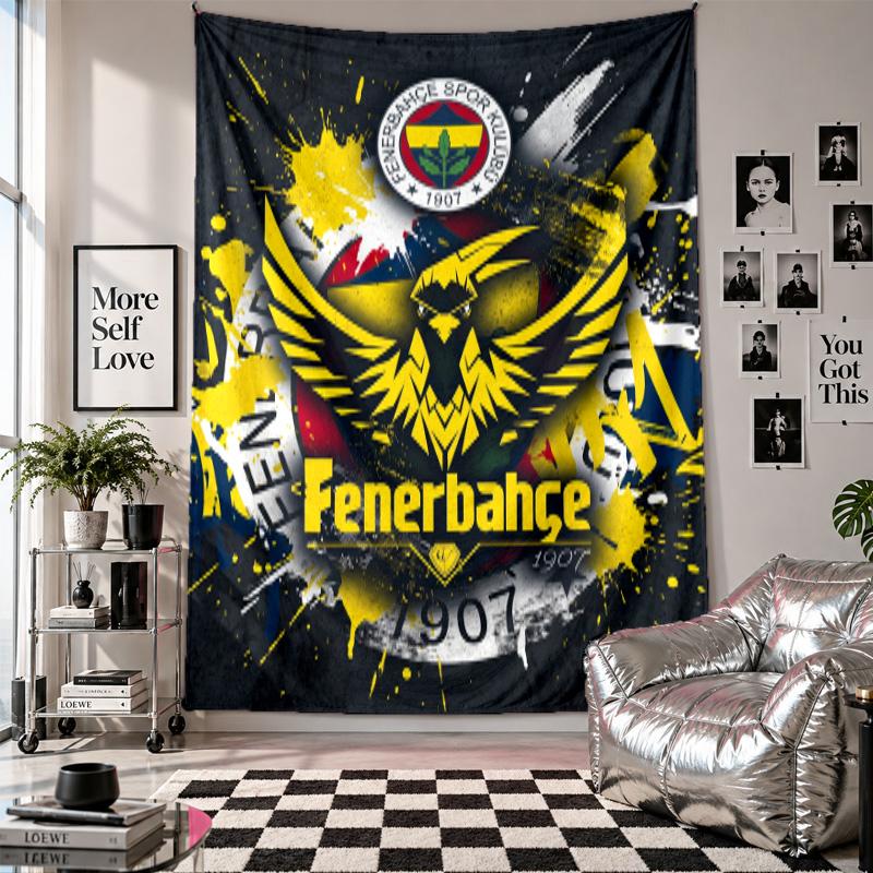 Arazzo da Parete FC Fenerbahçe Decorazione per la Casa Tessuto da Appendere a Parete per Camera da Letto Soggiorno Sfondo