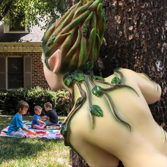 Elf Statue Fairy Tree Hugger Waterproof UV Resistant Simple Installation Fairy Garden Ornament Figurines Tree Hugger