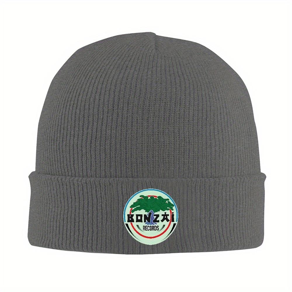 1 Stück Bonzai Records Warme Strickmütze Hip Hop Beanie Hut Herbst Winter Outdoor Mützen Hüte für Unisex Erwachsene