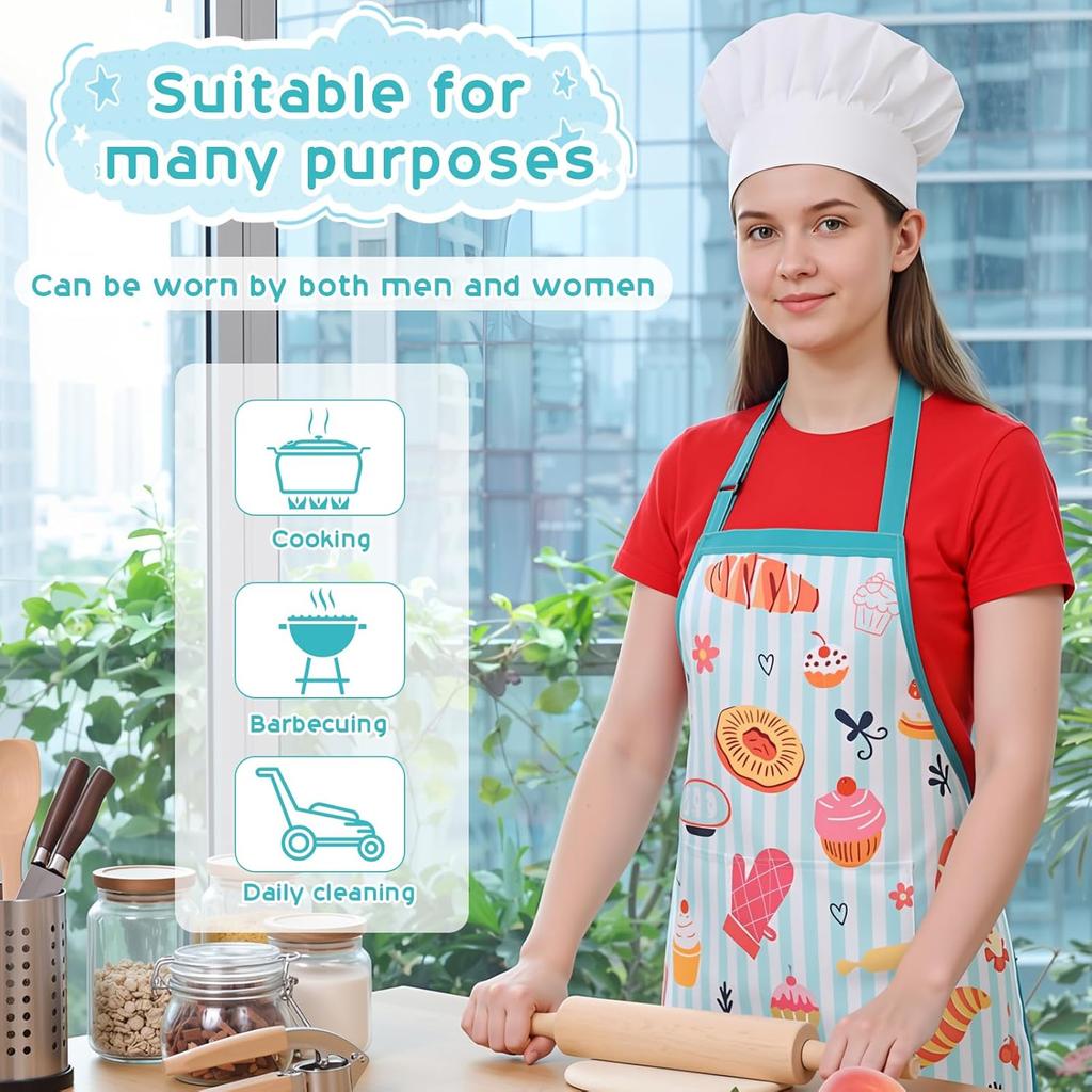 Funny Baking Apron for Women, Kitchen Cooking Aprons for Women with 2 Pockets, Baking Gifts for Womens
